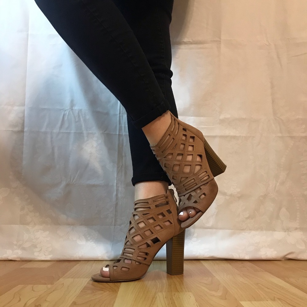 Hot Kiss Pink Velvet Peep Toe Heels